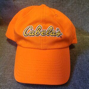 Cabela's Blazed Orange Embroidered Logo Adjustable Hook and Loop Hat